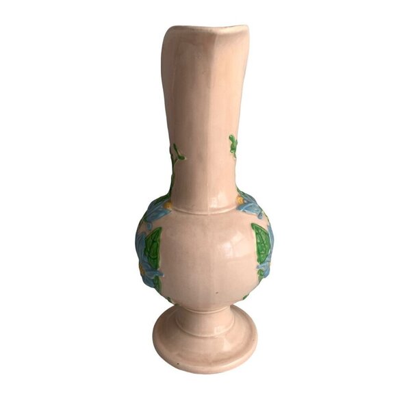 Hull Art 13.5" Tall Pale Pink Pottery Pitcher Floral H-19-13 1/2" - Picture 2 of 7